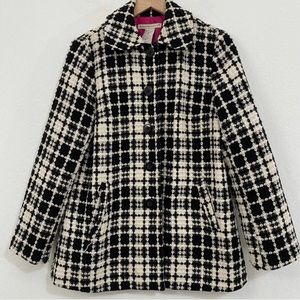 Requirements Women’s 10 Black White Tweed Button Down Peacoat Jacket